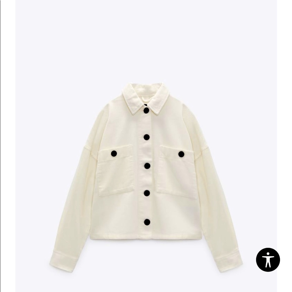 White Zara Corduroy Jacket